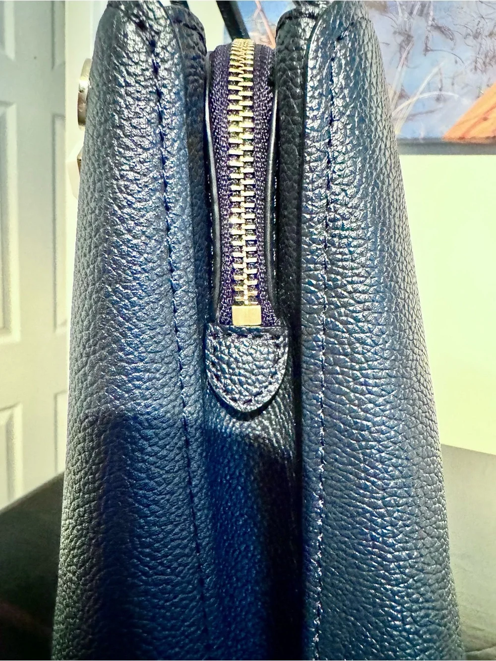 NWOT Kate Spade Margaux Jeweled Large Satchel Blazer Blue W/ Dust Bag